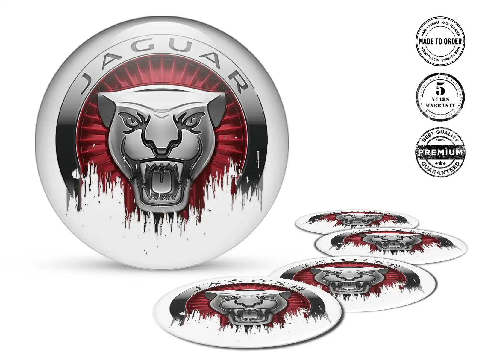 Jaguar Sticker Dome Style Premium Wheel Logos